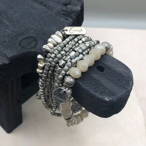 Curated bundle silver nugget and crystal bracelets roll on, boho.